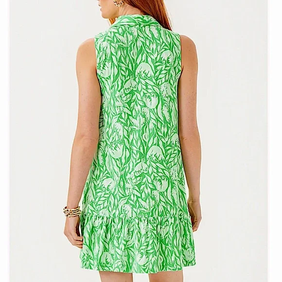 Lilly Pulitzer Riegan Fauna Green ~Tulip to Tango Dress Med. NWT - Picture 2 of 11